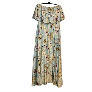 Aakaa Off-Shoulder Floral Maxi Dress